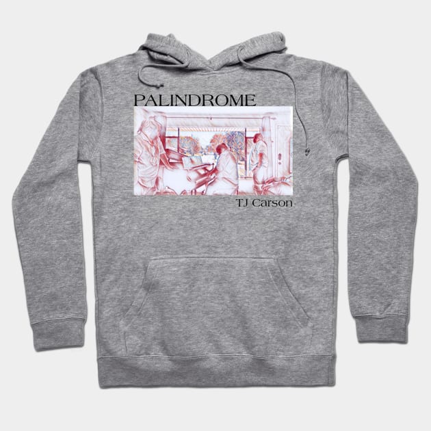 Palidrome Red Drawn (Black Text) Hoodie by tcarsonj